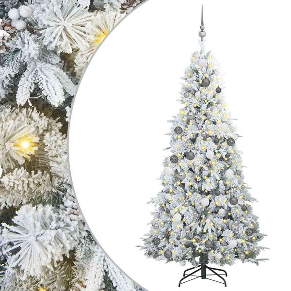 vidaXL &Aacute;rvore de Natal Articulada Artificial Branco 210 cm PE e PVC
