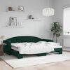 vidaXL Sof&aacute;-cama com gavet&atilde;o 80x200 cm veludo verde-escuro