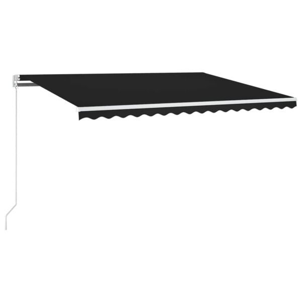 vidaXL Toldo retr&aacute;til manual com LED 450x350 cm antracite