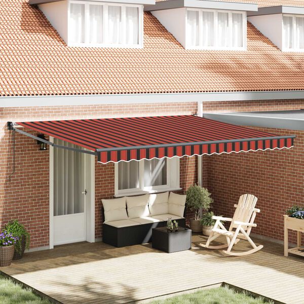 vidaXL Toldo Laranja e Marrom 450 x 300 x 165 cm Poli&eacute;ster e Metal