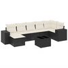 vidaXL 8 pcs conjunto sof&aacute;s de jardim com almofad&otilde;es vime PE preto