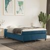 vidaXL Cama com molas/colch&atilde;o 140x190 cm veludo azul-escuro