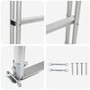 vidaXL Escada de Ancoragem de 5 Degraus Prateado 45 &times;11,5 &times;190 cm