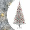 vidaXL &Aacute;rvore de Natal com 150 LEDs com suporte Prateado 150 cm PET