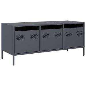 vidaXL M&oacute;vel de TV 101,5x39x43,5 cm a&ccedil;o laminado a frio antracite