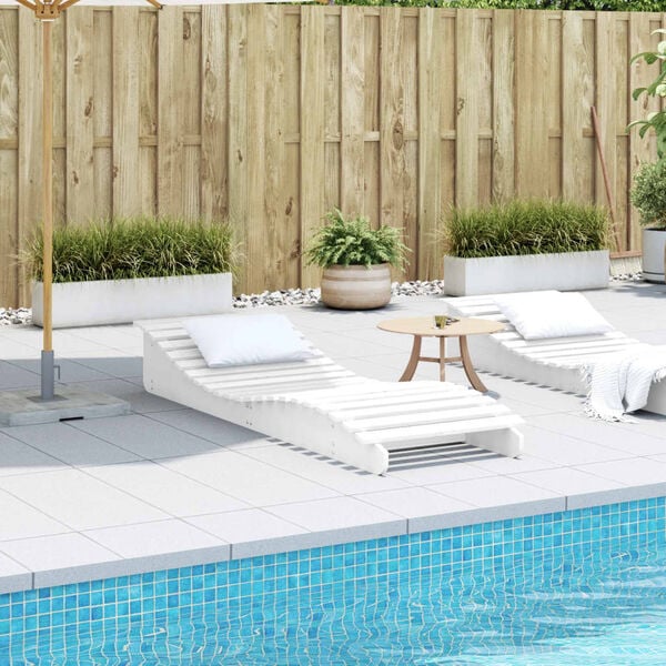 vidaXL Espregui&ccedil;adeira 205x60x31,5 cm madeira de pinho maci&ccedil;a branco