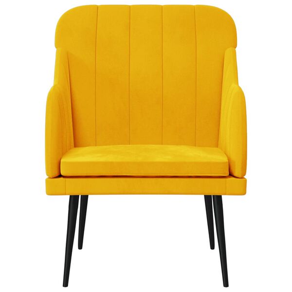 vidaXL Cadeira c/ apoio de bra&ccedil;os 63x76x80 cm veludo amarelo