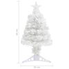 vidaXL Árvore Natal artificial pré-iluminada 64 cm fibra ótica branco