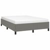 vidaXL Estrutura de cama sem colch&atilde;o 140x190 cm tecido cinzento-escuro