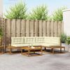 vidaXL Conjunto de Sof&aacute;s para Exterior 5 Pe&ccedil;a Natural e Creme