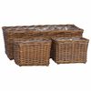 vidaXL Cesta de Plantas com armazenamento 3 pcs Castanho Rattan Kubu