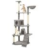 vidaXL &Aacute;rvore p/ gatos c/ postes arranhadores sisal cinza-claro 191 cm