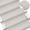 vidaXL Tapetes escada adesivos aspeto sisal 30 pcs 65x21x4cm platina