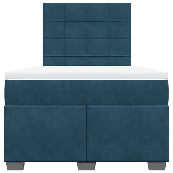 vidaXL Cama boxspring com colch&atilde;o 120x200 cm veludo azul