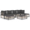vidaXL 7 pcs conjunto lounge de jardim c/ almofad&otilde;es vime PE antracite