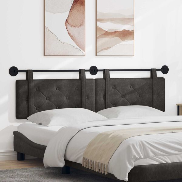 vidaXL Cabeceira Suspensa Preto 190 x 55 x 5 cm PU Antigo