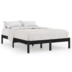 vidaXL Estrutura de cama 200x200 cm madeira de pinho maci&ccedil;a preto