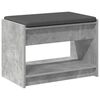 vidaXL Banco de Hall com almofada Cinzento Concreto 63 x 38 x 45 cm