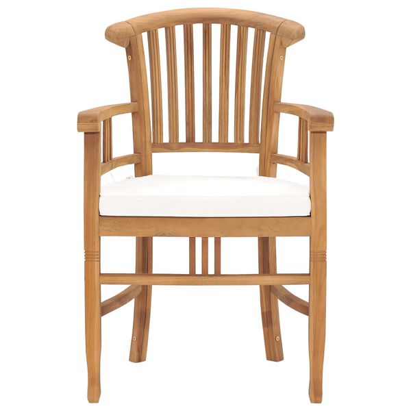 vidaXL 7 pcs conjunto de jantar p/ jardim c/ almofad&otilde;es teca maci&ccedil;a