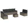 vidaXL 9 pcs conjunto sof&aacute;s p/ jardim com almofad&otilde;es vime PE cinzento
