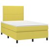 vidaXL Cama box spring c/ colch&atilde;o e LED 120x200 cm tecido verde