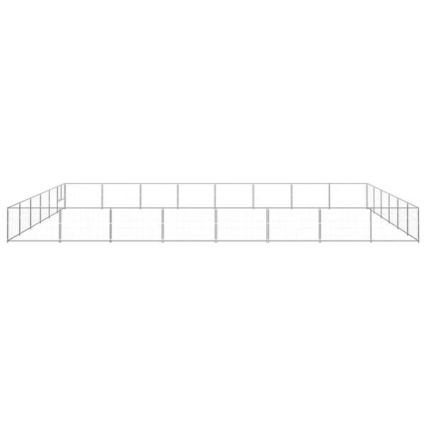 vidaXL Canil para c&atilde;es 48 m&sup2; a&ccedil;o prateado