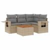 vidaXL 5 pcs conj. sof&aacute;s jardim c/ almofad&otilde;es vime PE bege misturado