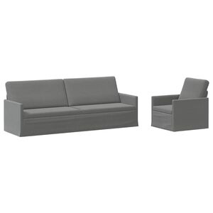 vidaXL Conjunto de Sof&aacute;s 2 pcs Cinzento-Escuro Veludo (V)