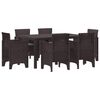 vidaXL Conjunto de Jantar para Jardim 7 unid. Castanho Rattan Polt