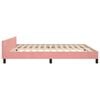 vidaXL Estrutura de cama c/ cabeceira 160x200 cm veludo rosa