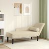 vidaXL Chaise lounge com almofadões tecido creme
