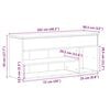 vidaXL Banco sapateira 102x30,5x45 cm derivados de madeira branco