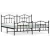 vidaXL Estrutura de cama com cabeceira e p&eacute;s 193x203 cm metal preto