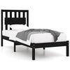 vidaXL Estrutura de cama pequena solteiro 75x190 cm pinho maci&ccedil;o preto