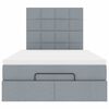vidaXL Estrutura de cama otomana com colch&atilde;o cinza claro tecido
