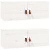 vidaXL Arm&aacute;rios de parede 2 pcs 80x30x30 cm pinho maci&ccedil;o branco