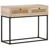 vidaXL Mesa consola 100x35x76 cm mangueira maci&ccedil;a e palha natural