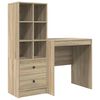 vidaXL Mesa com gaveta com prateleira 2 pcs Carvalho Sonoma