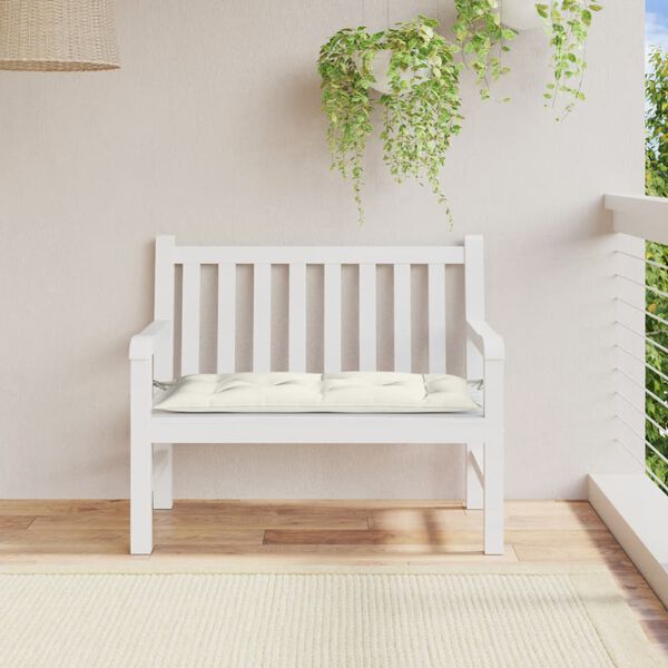 vidaXL Almofadão banco jardim 100x50x7cm mesclado tecido creme
