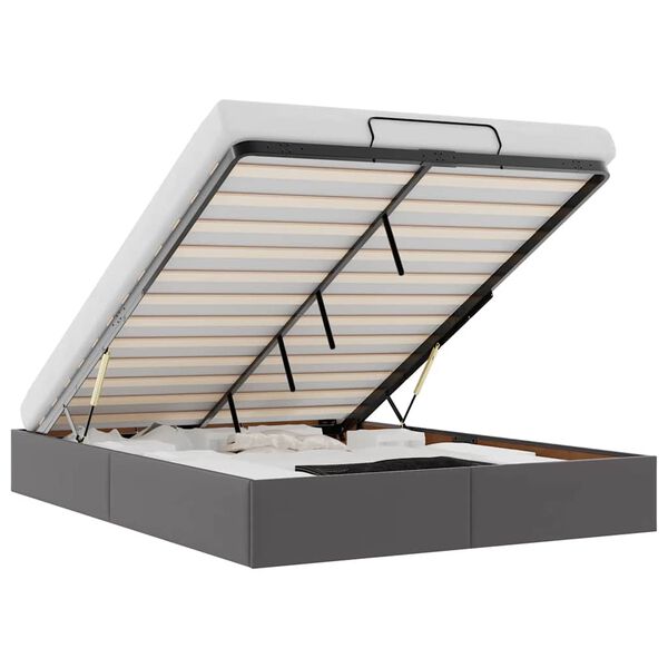 vidaXL Estrutura de cama otomana sem colchão 140x190 cm cinzenta