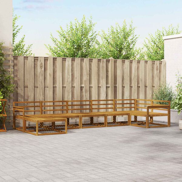 vidaXL Conjunto de Sof&aacute;s para Exterior 7 pcs Natural