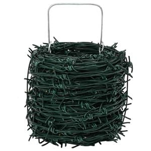 vidaXL Arame Farpado Verde 500 m A&ccedil;o Galvanizado a Quente
