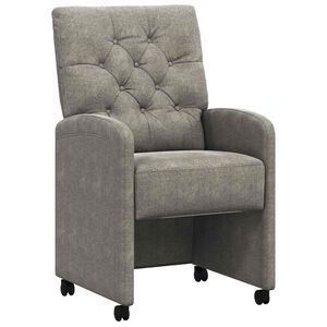 vidaXL Cadeiras de Jantar com Rodas com rodas 2 pcs Cinzento-claro