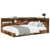 vidaXL Cama com Estante com prateleira Carvalho fumado 140 x 200 cm