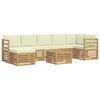 vidaXL Conjunto de Sof&aacute;s para Exterior 8 unid. Branco e Creme