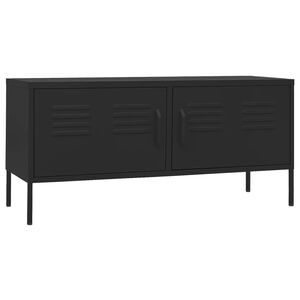 vidaXL M&oacute;vel de TV a&ccedil;o 105x35x50 cm preto