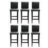 vidaXL Bancos de bar 6 pcs couro artificial preto