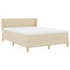 vidaXL Cama com Estrado com colch&atilde;o Creme 140 x 190 cm tecido