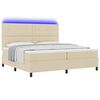 vidaXL Cama Box com colch&atilde;o com led Creme 200 x 200 cm tecido
