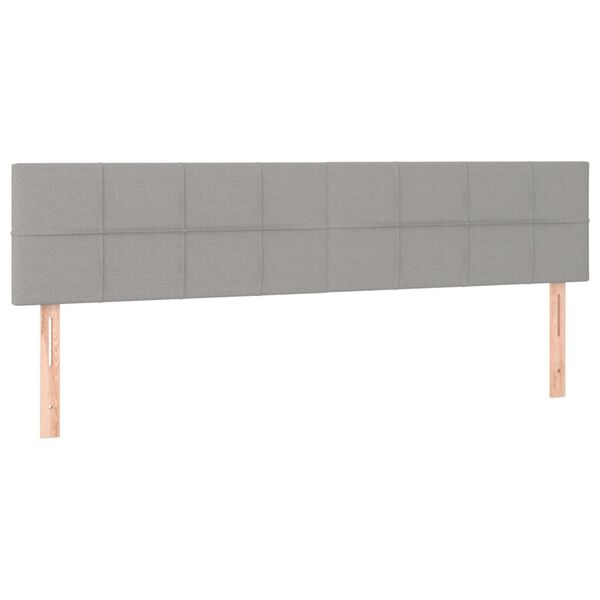 vidaXL Cabeceiras cinzento-claro 160x5x78/88 cm tecido
